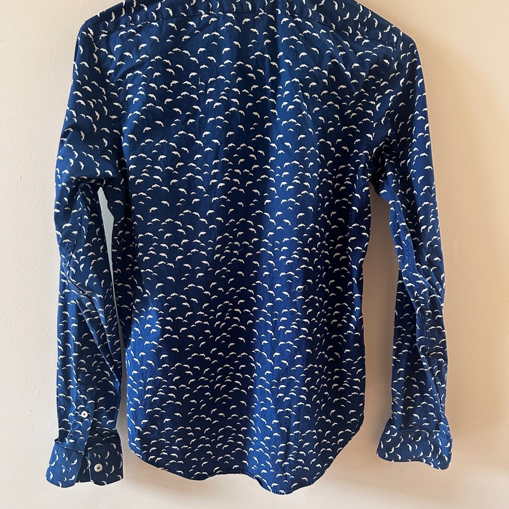 Zara sim fit Blue and White Casual Button Down Shirt - Picture 4 of 6